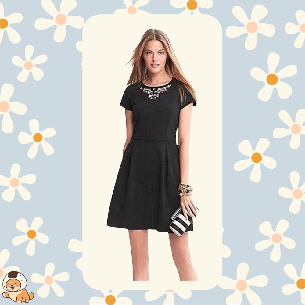 Banana Republic Jewel Neckline Fit and Flare Dress - Picture 2 of 11